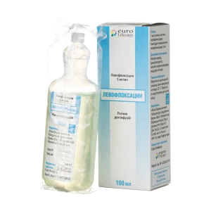 Левофлоксацин розчин для інфузій 500 мг/100 мл флакон 100 мл №1