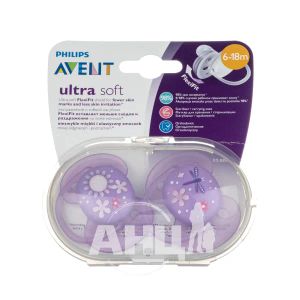 Пустышка силиконовая Avent scf227/22 мягкая 6-18 месяцев для девочек №2