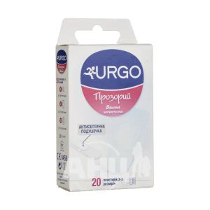Пластырь медицинский Urgo прозрачный с антисептиком №20