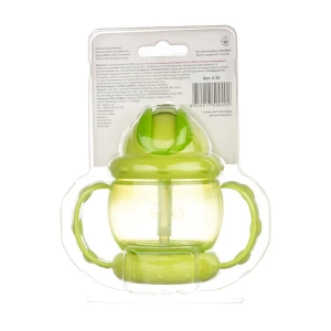 Поилка-непроливайка Lindo Premium А 40 с ручками и силиконовой трубочкой 240 мл