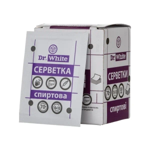Серветки спиртові Dr.White 10х10 см №30