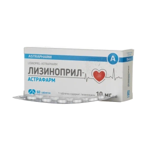 Лізиноприл таблетки 10 мг №60
