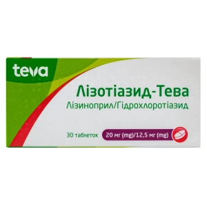 Лізотіазид-Тева таблетки 20 мг + 12,5 мг блістер №30
