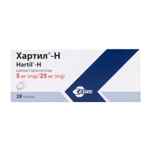 Хартил-H таблетки 5 мг + 25 мг блістер №28