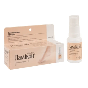 Ламикон спрей накожный 1 % флакон 25 г