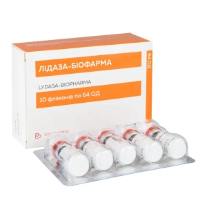 Лідаза-Біофарма порошок для розчину для ін'єкцій 64 ОД флакон №10