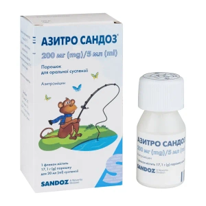Азитро Сандоз порошок для оральной суспензии 200 мг/5 мл флакон 20 мл
