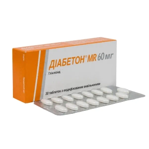 Діабетон MR 60 мг таблетки з модифікованим вивільненням 60 мг блістер №30