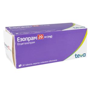 Езопрам таблетки вкриті плівковою оболонкою 20 мг №30