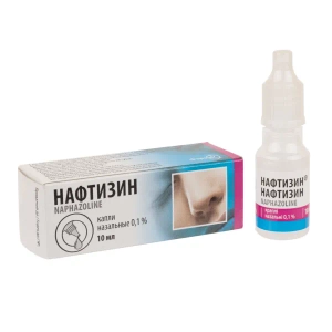 Нафтизин капли назальные 0,1 % флакон 10 мл