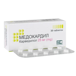 Медокардил таблетки 25 мг №30