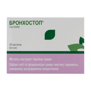 Бронхостоп пастилки 59,5 мг блістер №20