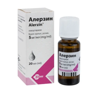 Алерзин капли оральные 5 мг/мл флакон с капельницей 20 мл