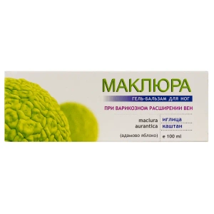Гель-бальзам для ніг профілактичний Маклюра, іглиця, горькокаштан при варикозному розширенні вен 100 мл