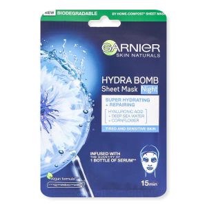 Тканевая маска Garnier Skin Naturals ночная Аква Бомба для кожи лица 28 г
