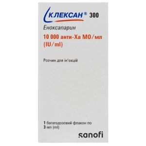 Клексан 300 розчин для ін'єкцій 10000 анти-Ха МО/1мл флакон багатодозовий 3 мл №1