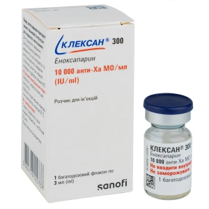 Клексан 300 розчин для ін'єкцій 10000 анти-Ха МО/1мл флакон багатодозовий 3 мл №1