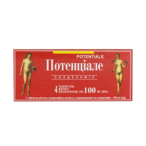 Потенциале таблетки покрытые оболочкой 100 мг блистер №4