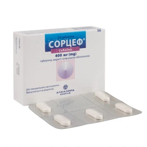 Сорцеф таблетки покрытые пленочной оболочкой 400 мг блистер №10