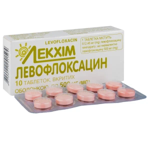 Левофлоксацин таблетки покрытые оболочкой 500 мг №10