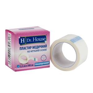 Пластир медичний Dr.House 2,5 см х 500 см на нетканій основі
