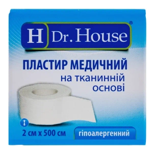 Пластир медичний Dr.House 2 см х 500 см на тканинній основі