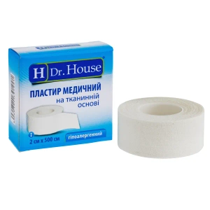 Пластир медичний Dr.House 2 см х 500 см на тканинній основі