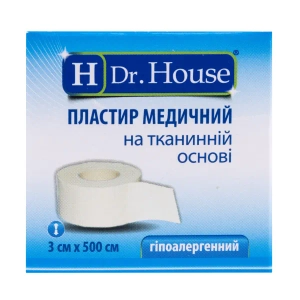 Пластир медичний Dr. House на тканинній основі 3 см х 500 см