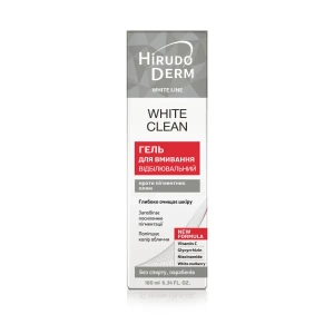 Гель для умывания отбеливающий White clean Hirudo derm white line 180 мл