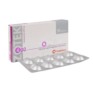 Зотек-400 таблетки вкриті плівковою оболонкою 400 мг блістер №10