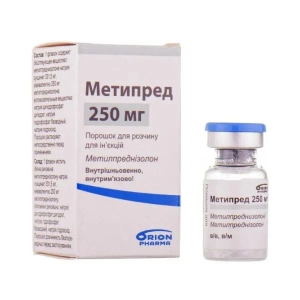 Метипред порошок ліофілізований для ін'єкцій 250 мг флакон №1