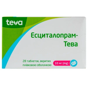 Есциталопрам-Тева таблетки вкриті плівковою оболонкою 10 мг блістер №28