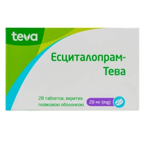 Эсциталопрам-Тева таблетки покрытые пленочной оболочкой 20 мг блистер №28