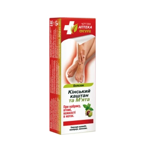 Бальзам кінський каштан та м'ята Чергова аптека Еколла 50 г