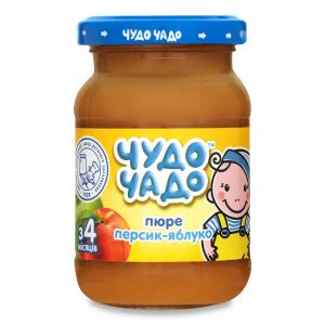 Пюре Чудо-Чадо яблуко та персик з цукром 170 г
