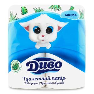 Бумага туалетная Диво белая Алоэ №4
