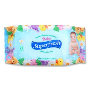 Влажные салфетки Superfresh для детей и мам 72 шт