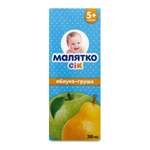 Сік Малятко яблуко-груша 200 мл