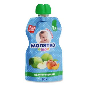 Фруктове пюре Малятко яблуко-персик 90 г