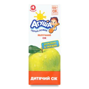 Сік дитячий Агуша яблучний освітлений 200мл