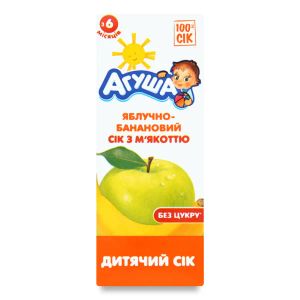 Сік дитячий Агуша яблучно-банановий з м’якоттю 200 мл