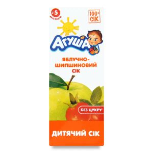Сік дитячий Агуша яблучно-шипшиновий освітлений 200 мл