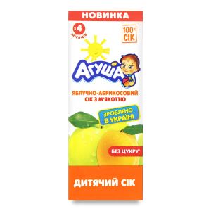 Сік дитячий Агуша яблучно-абрикосовий з м'якоттю 200 мл