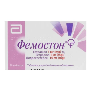 Фемостон таблетки вкриті плівковою оболонкою 1 мг+1 мг/10 мг №28