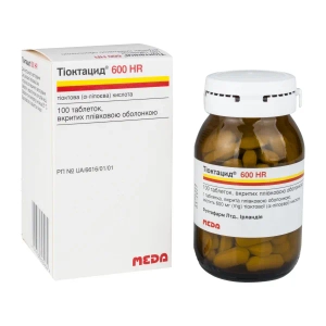Тіоктацид 600 HR таблетки вкриті оболонкою 600 мг флакон №100