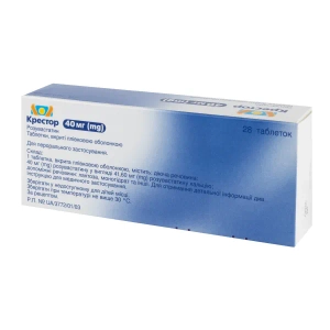 Крестор таблетки покрытые оболочкой 40 мг №28