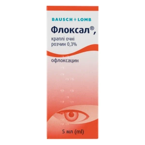 Флоксал капли глазные раствор 3 мг/мл флакон с капельницей 5 мл
