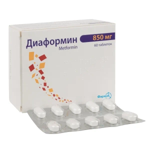 Діаформін таблетки 850 мг блістер №60
