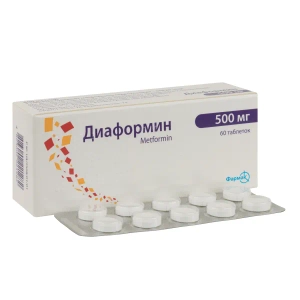 Діаформін таблетки 500 мг блістер №60