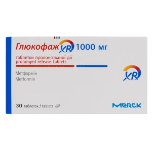 Глюкофаж XR таблетки пролонгованої дії 1000 мг №30